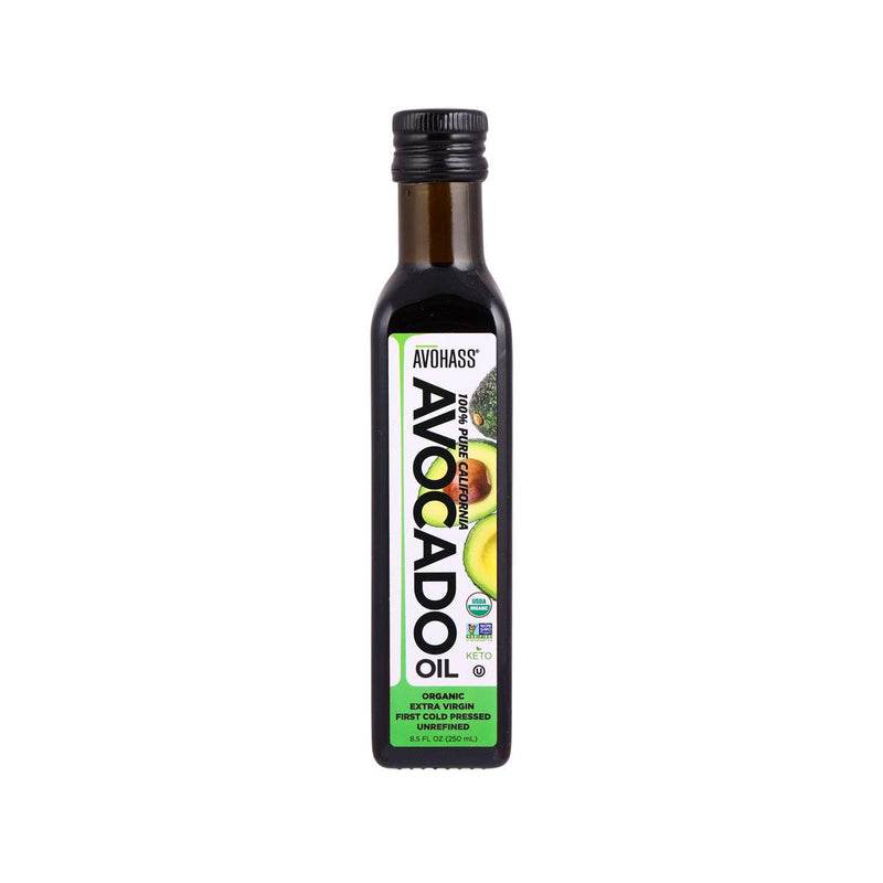 AVOHASS Organic Keto Extra Virgin First Cold Pressed Unrefined Avocado Oil  (250mL)