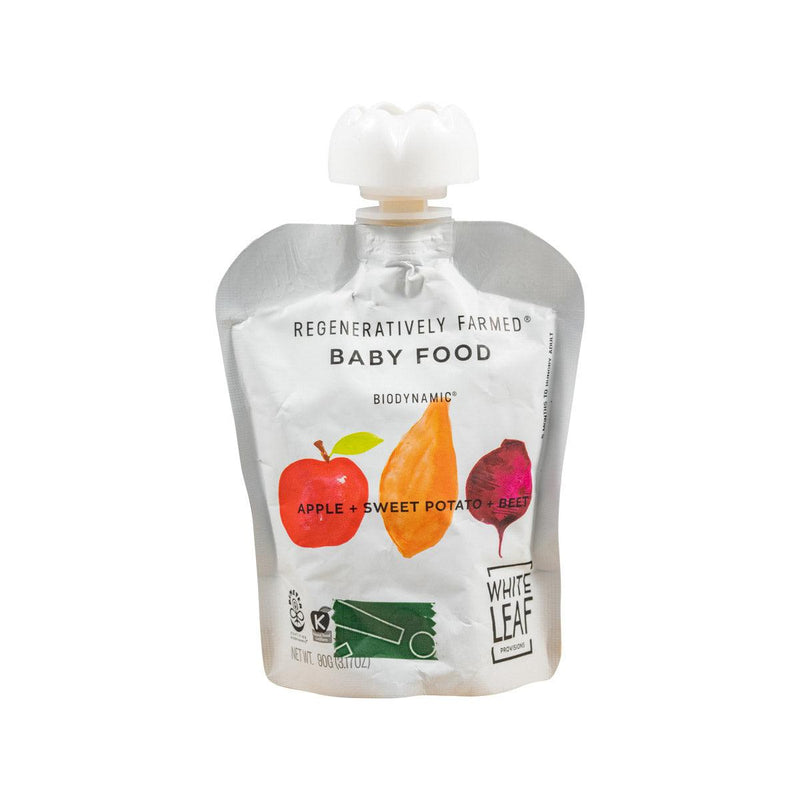 WHITELEAFPROVISIONS Organic Biodynamic Baby Food - Apple, Sweet Potato, Beet  (90g)