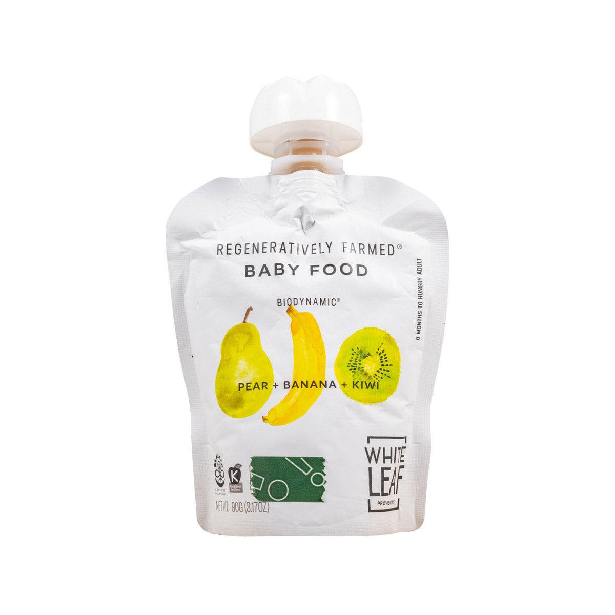 WHITELEAFPROVISIONS Organic Biodynamic Baby Food - Pear, Banana, Kiwi  (90g)