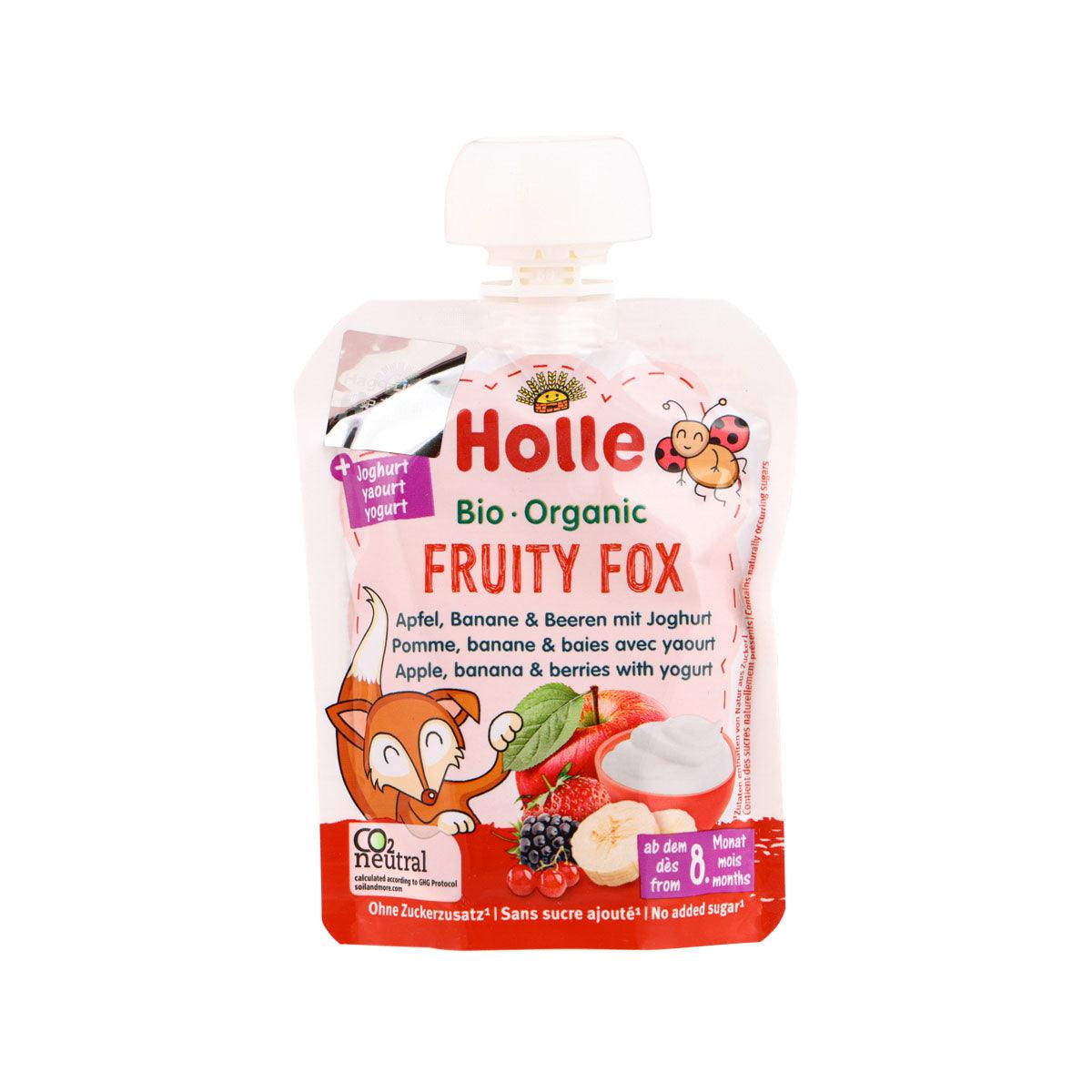 HOLLE Fruity Fox - Pouch Apple, Banana & Berries with Yogurt  (85g)
