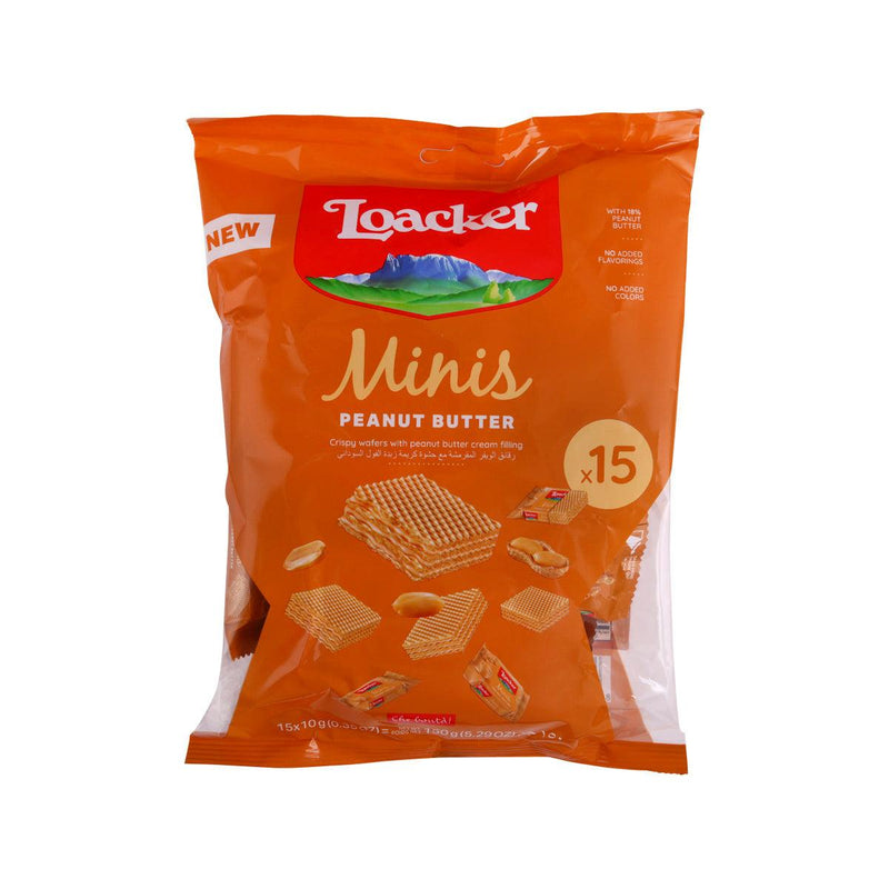 LOACKER Minis Crispy Wafers with Peanut Butter Cream Filling  (150g)