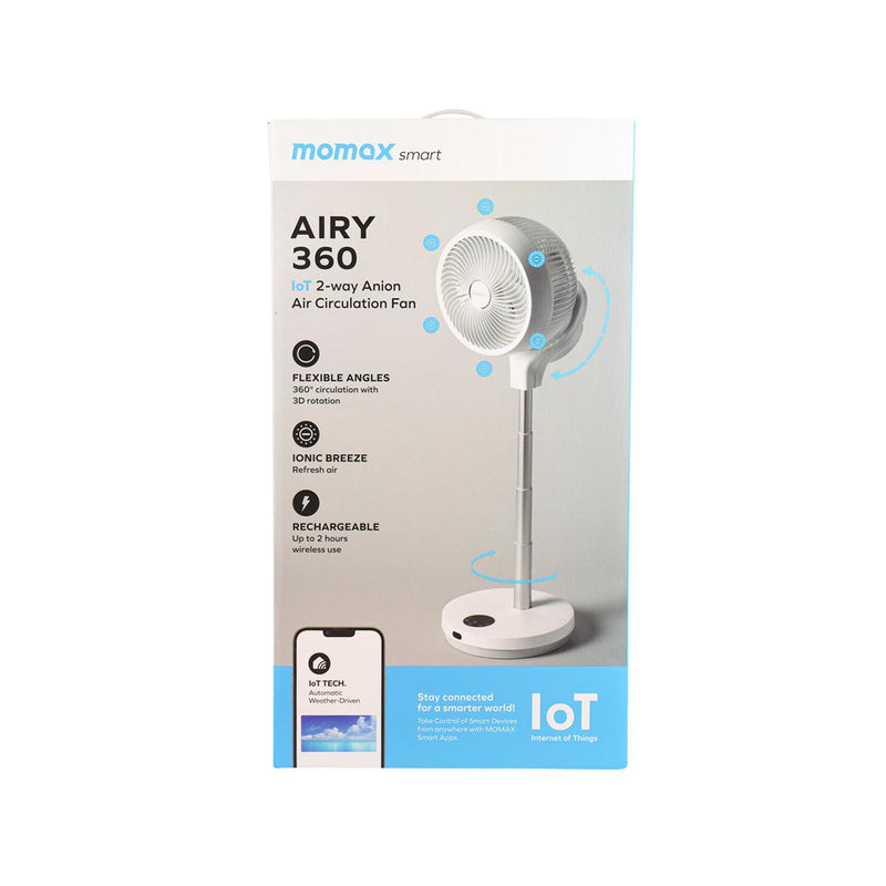 MOMAX AIRY 360 IoT 2-way Anion Air Circulation Fan - White - IF10SW