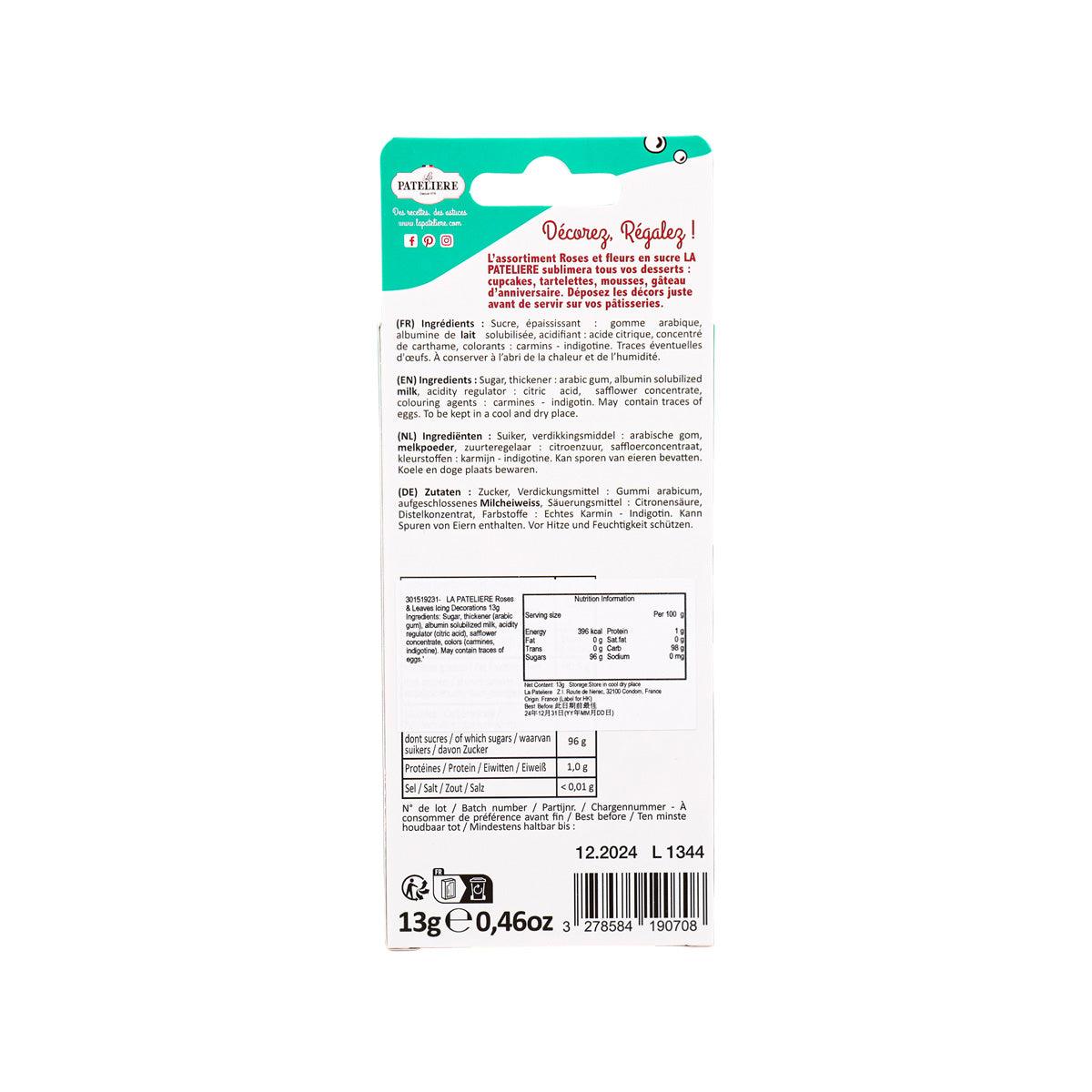 LA PATELIERE Roses & Leaves Icing Decorations  (13g)