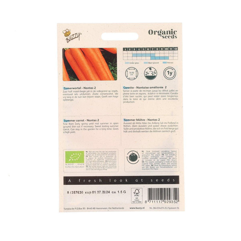 Organic Seeds - Carrot  (1.5g)