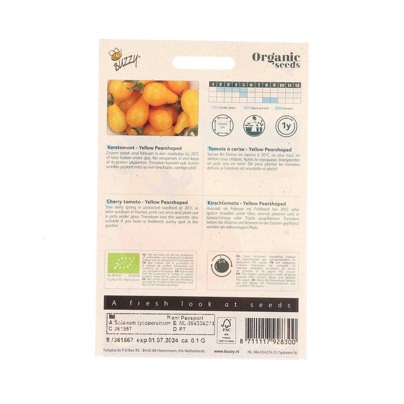 Organic Seeds - Yellow Pearshaped Tomato  (0.1g)