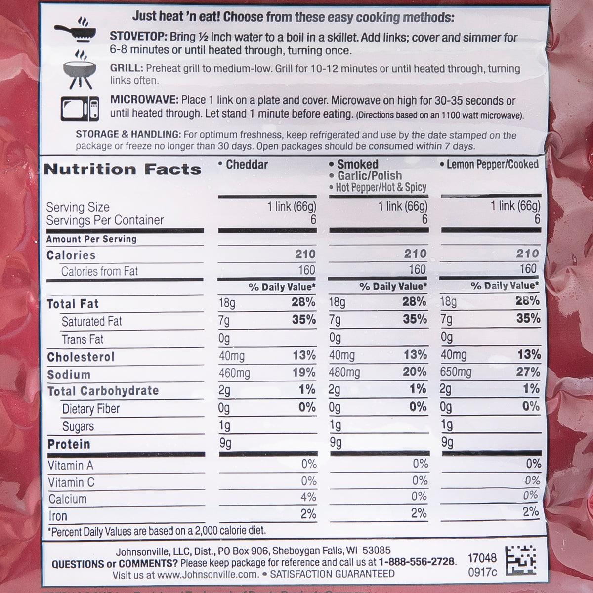 JOHNSONVILLE Garlic Brats Polish-Style Smoked Sausage with Garlic  (360g)