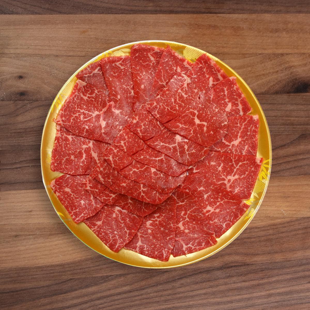 USA Long Term Grain Fed Beef Chuck Flap Set - Thick Sliced Hot Pot [Previously Frozen]  (1pack)