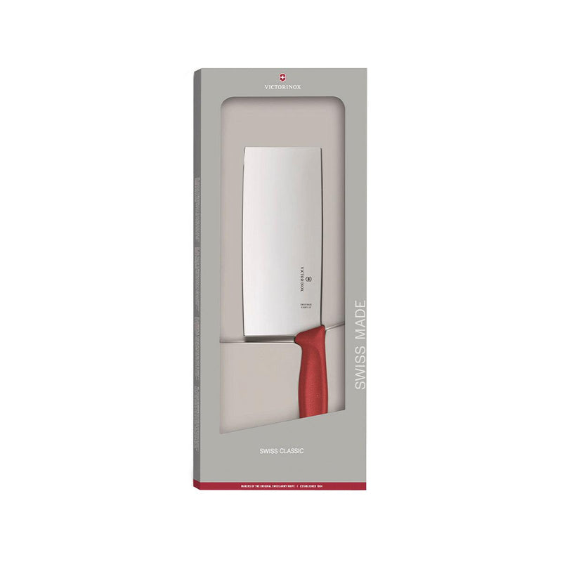 VICTORINOX Swiss Classic Chinese Style Chef’S Knife, Giftbox, Red - city&