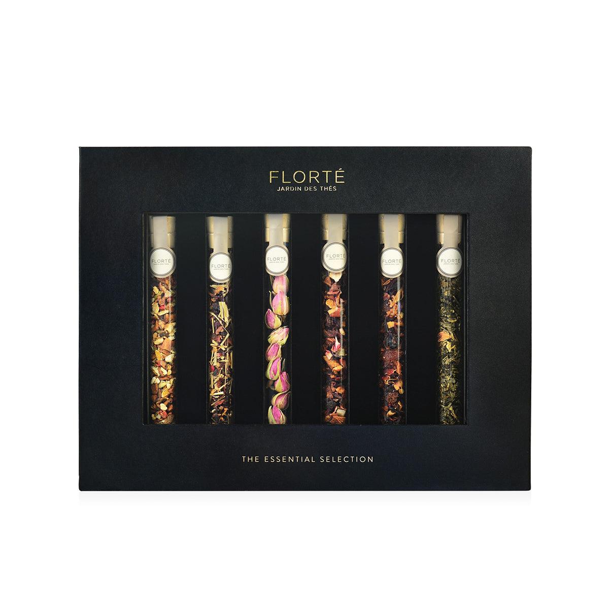 FLORTE Glass Tube Tea Gift Set - Black  (1 set)