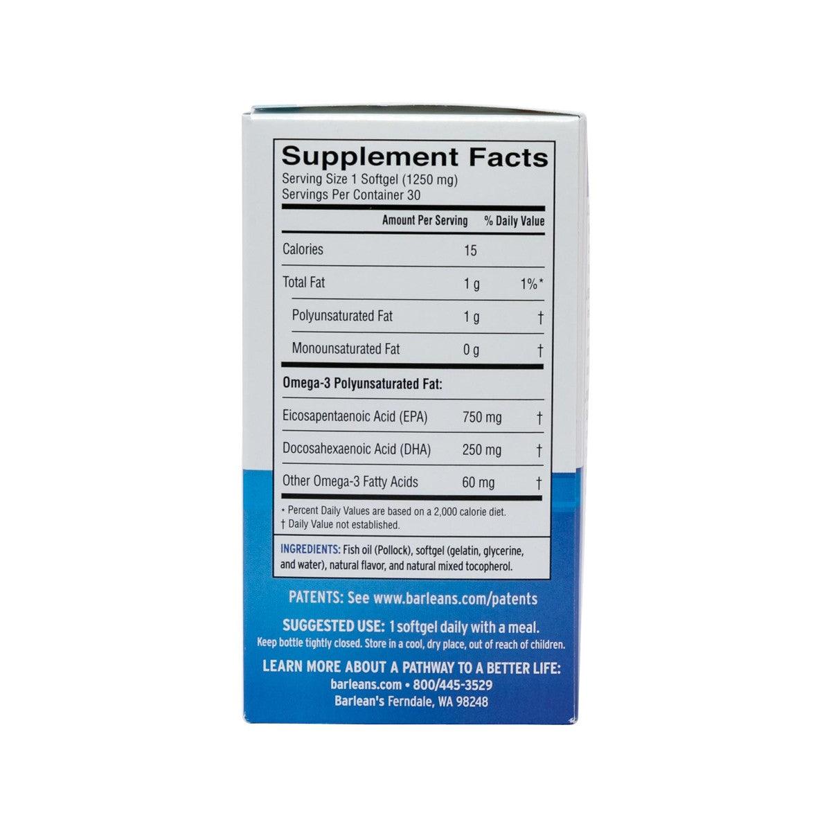 HEALTH QUEST Barlean's Ideal Omega 3  (60pcs)