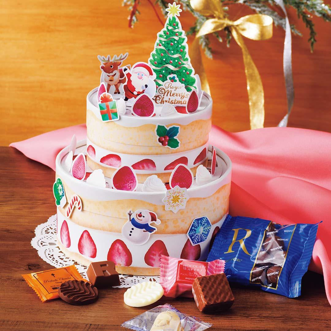 ROYCE' 聖誕裝飾蛋糕盒 附巧克力 (27pcs)